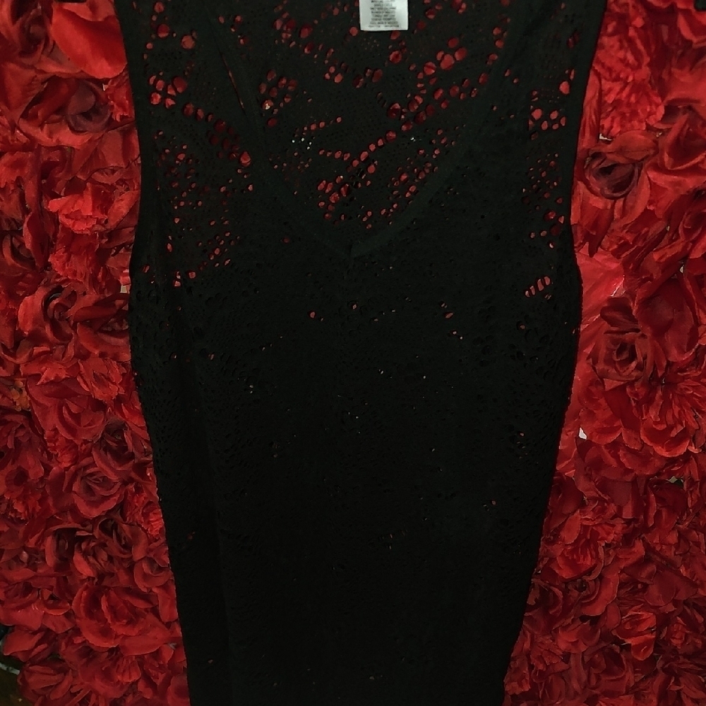 Mossimo Women's Black Lace Beach Coverup Size Medium